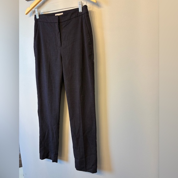 H&M White and Navy Mid-rise Trousers with Tailored Silhouette size 2 - Picture 2 of 8